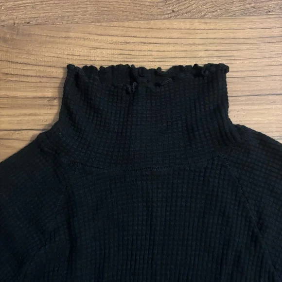 Free People Black Make It Easy Thermal Top - Picture 2 of 4